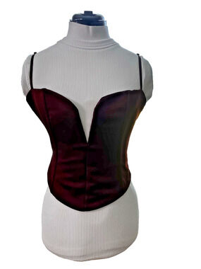 White Fox "Love Is All Around" Bustier Top – Wine/Burgundy – Size L – NWT